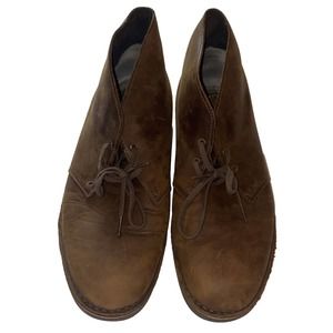 Clarks‎ Desert Ankle Boots Men Size 11.5 Brown Beeswax Leather 15260 University